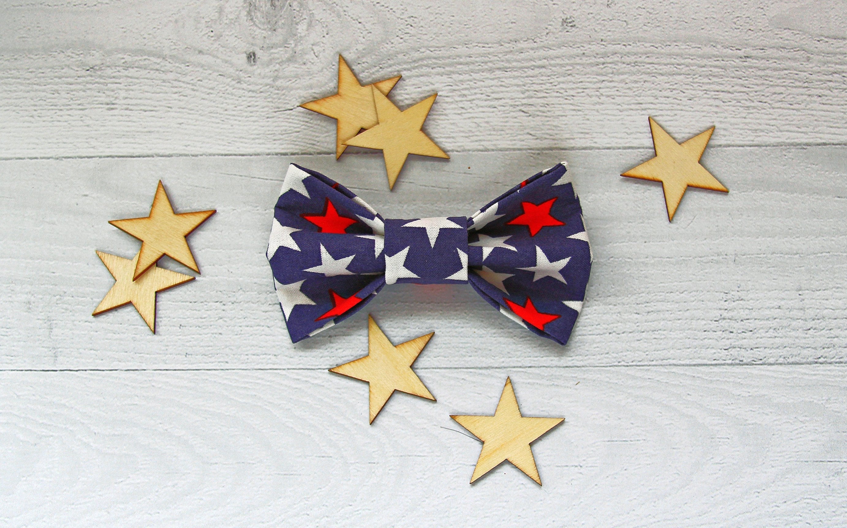 Independence Day Star Dog Bow Tie