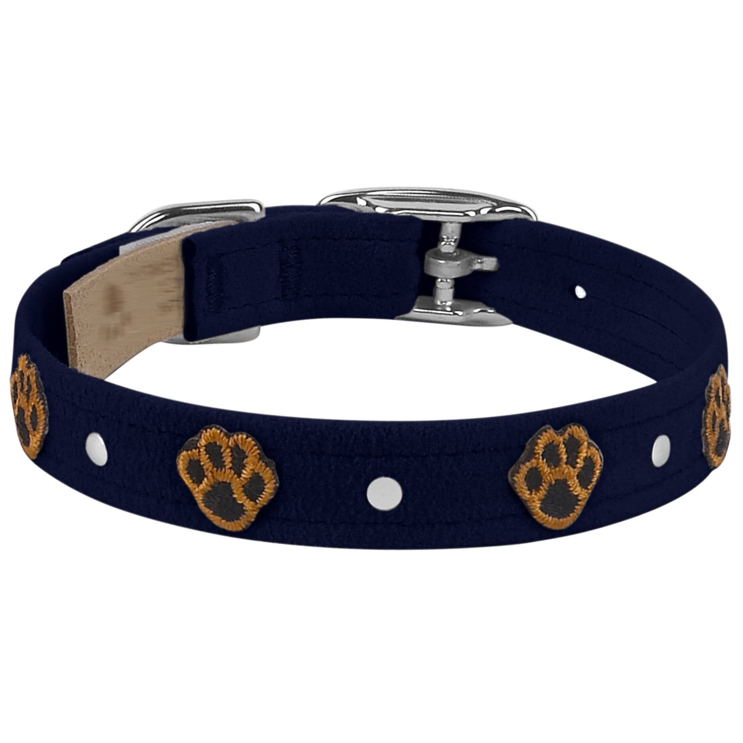 Embroidered Paws Collar Indigo