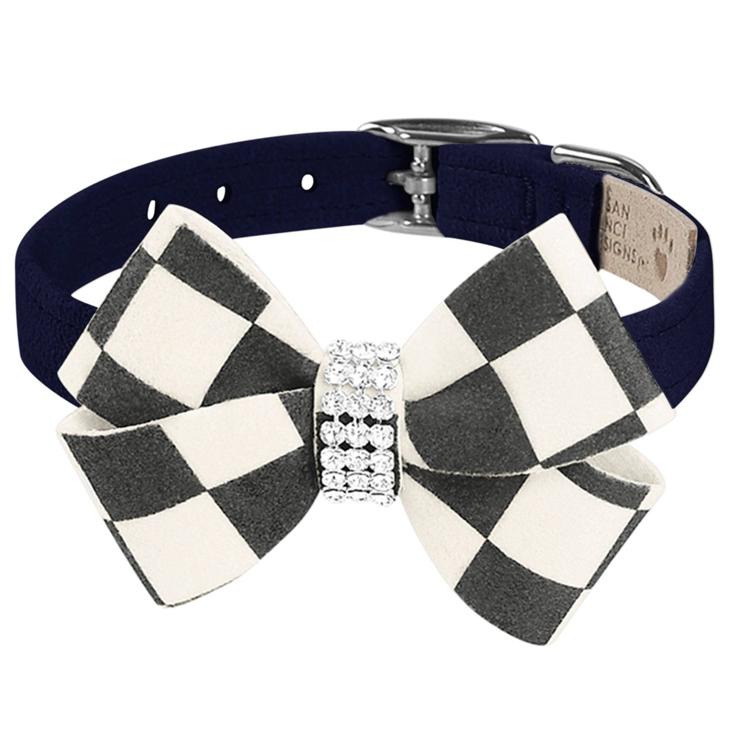 Windsor Check Nouveau Bow Collar Indigo