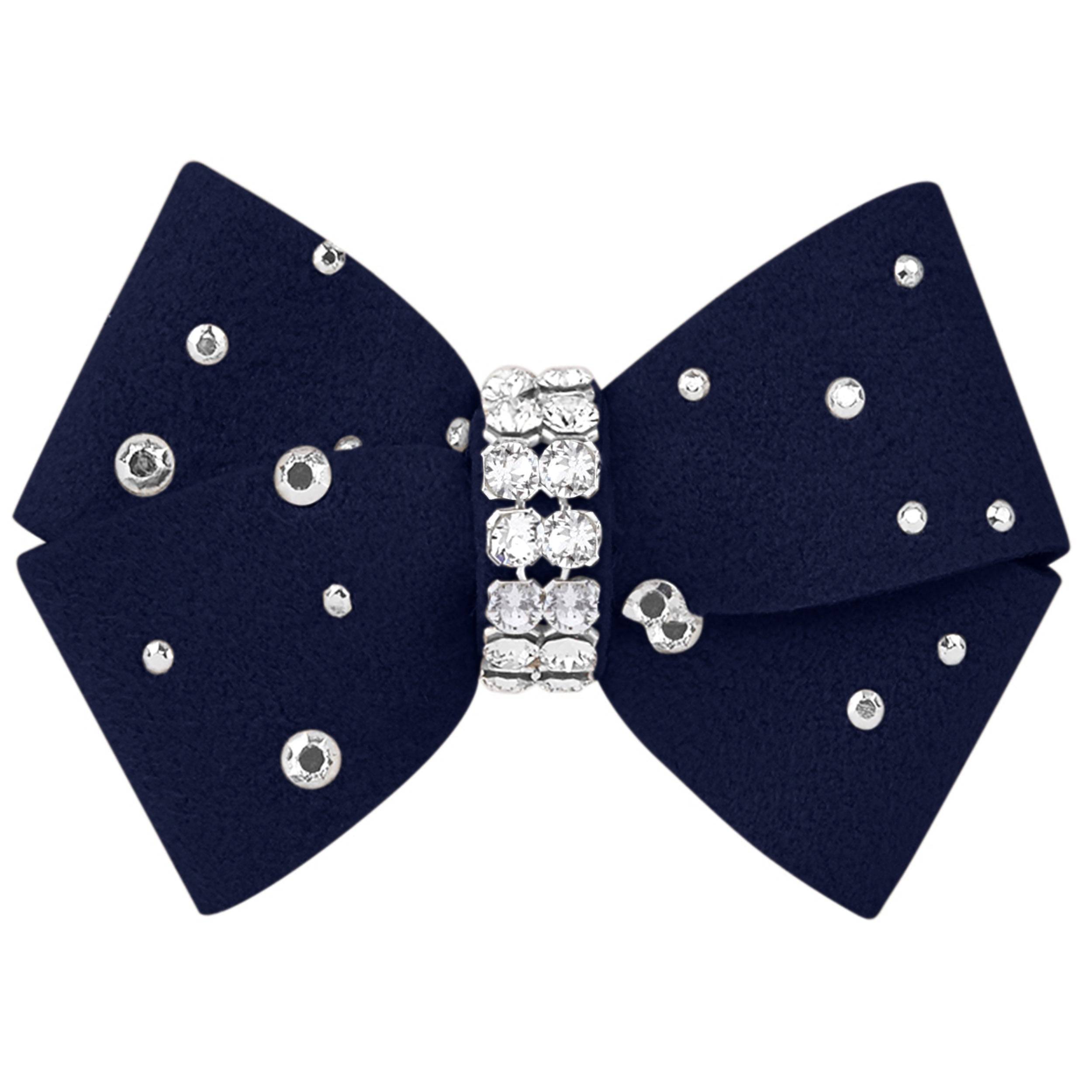 Nouveau Bow Hair Bow with Silver Stardust Indigo