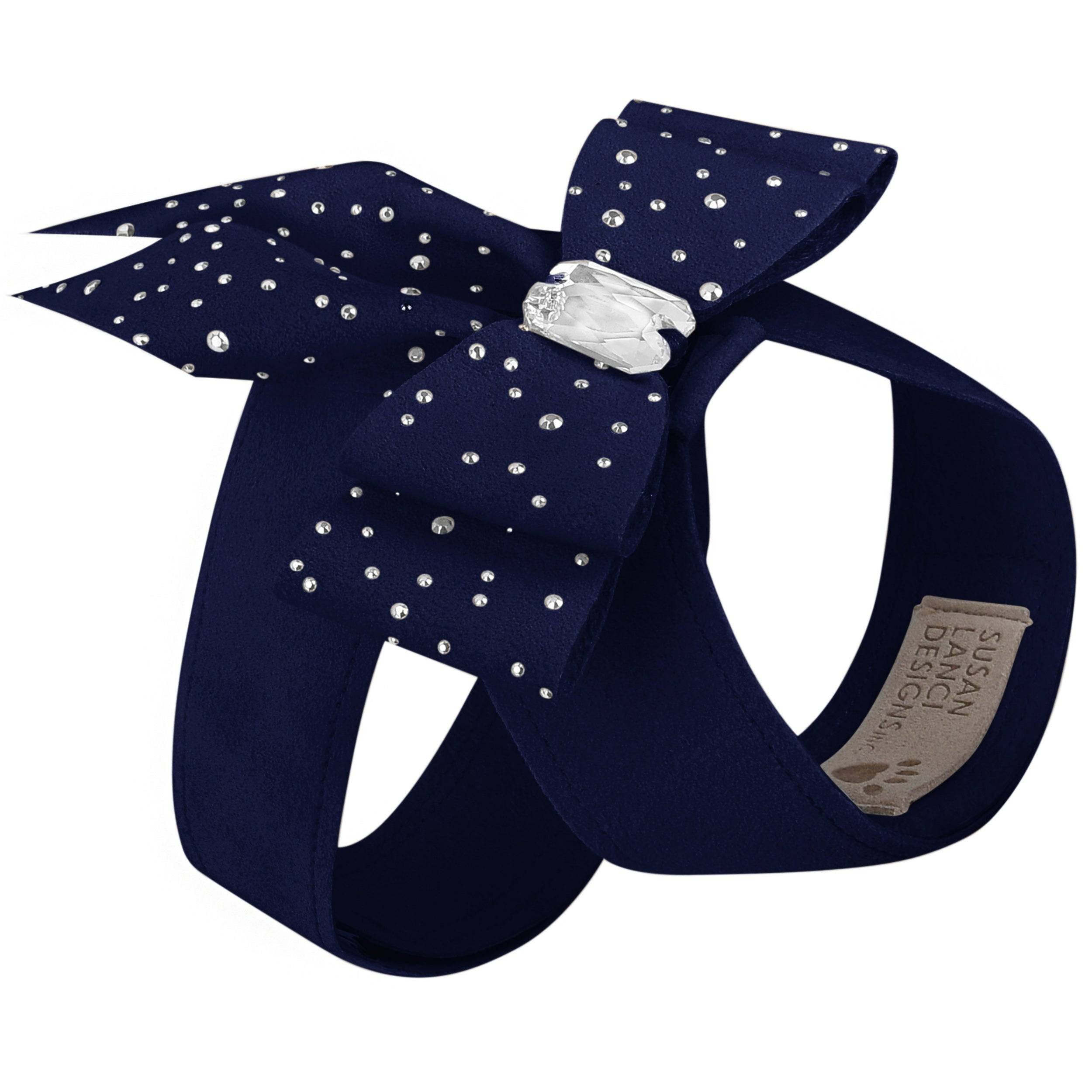 Silver Stardust Double Tail Bow Tinkie Harness Indigo