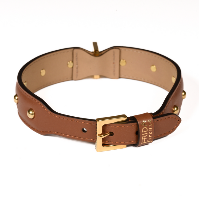 Sphere Brown Leather Collar