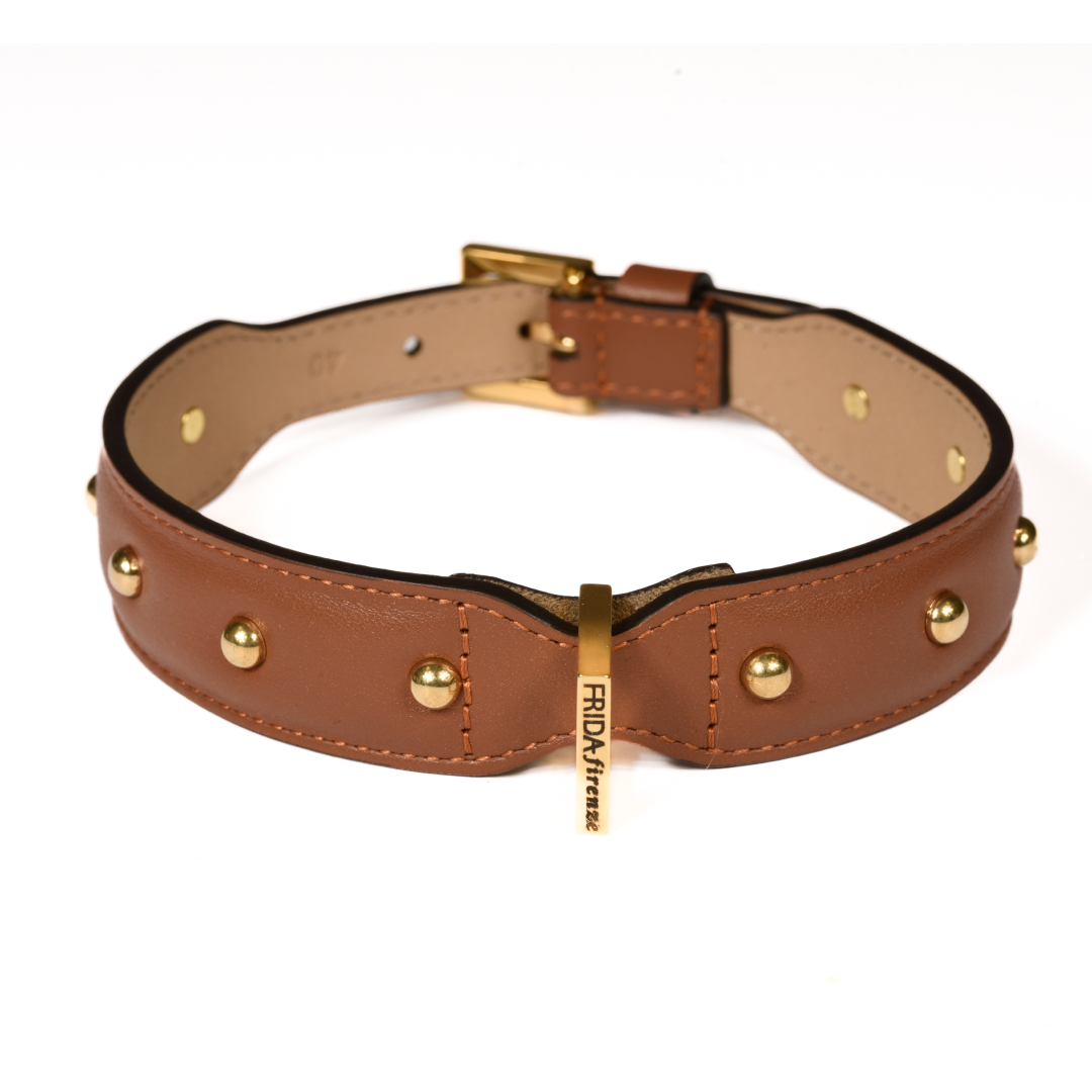 Sphere Brown Leather Collar