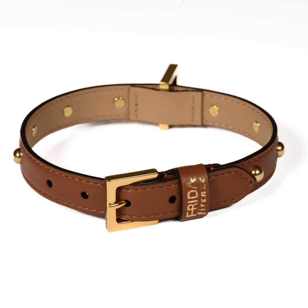 Sphere Brown Leather Collar