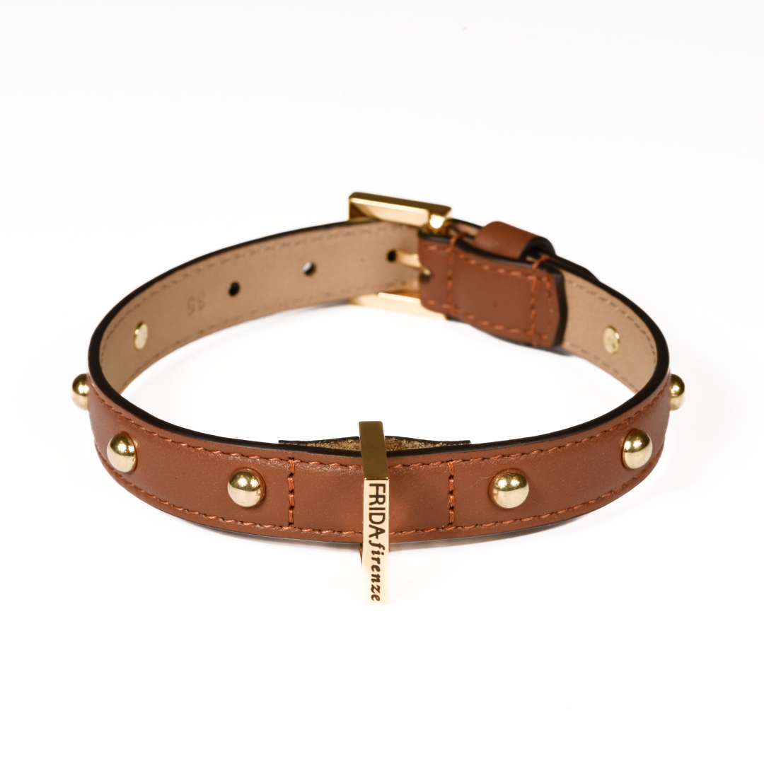 Sphere Brown Leather Collar