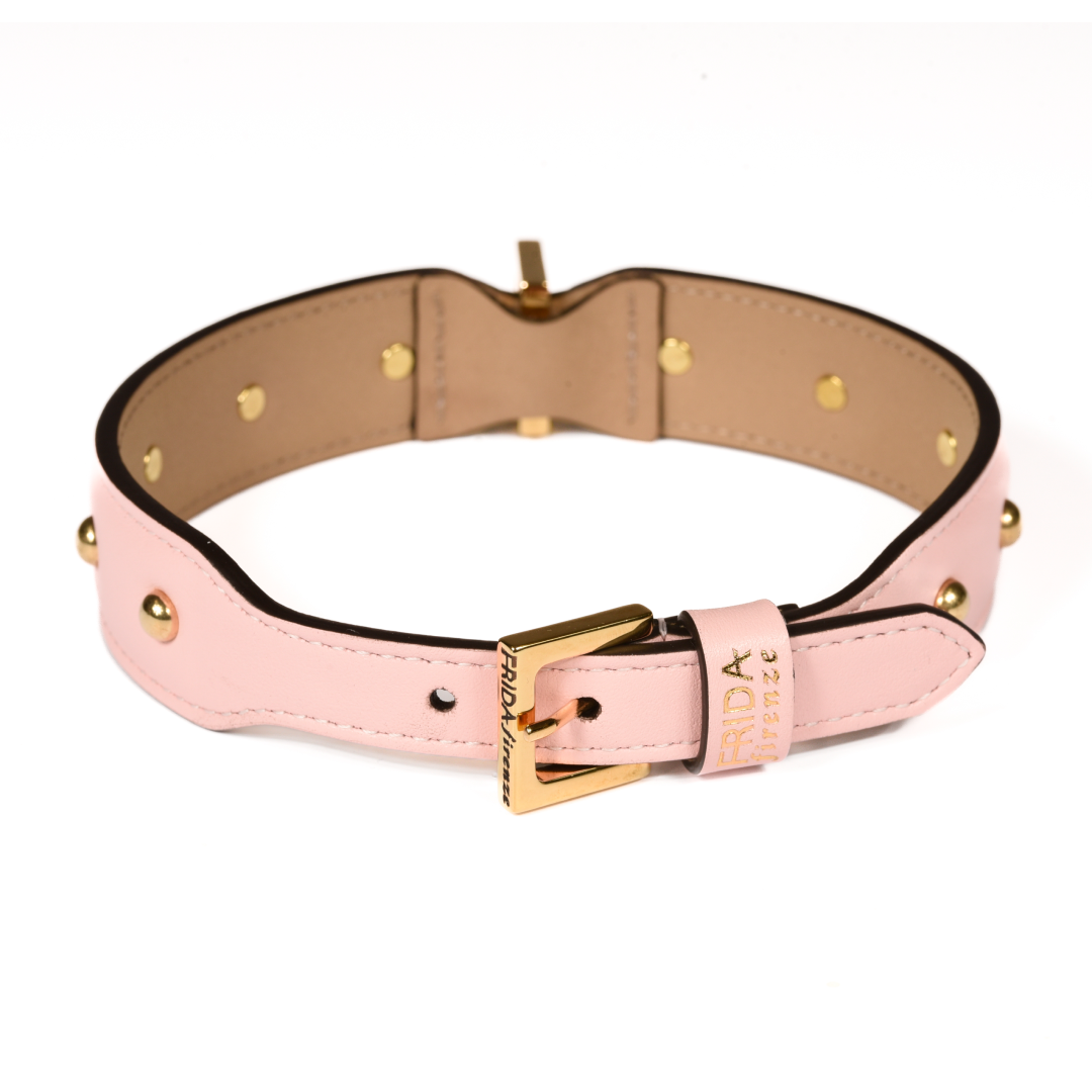 Sphere Pink Leather Collar