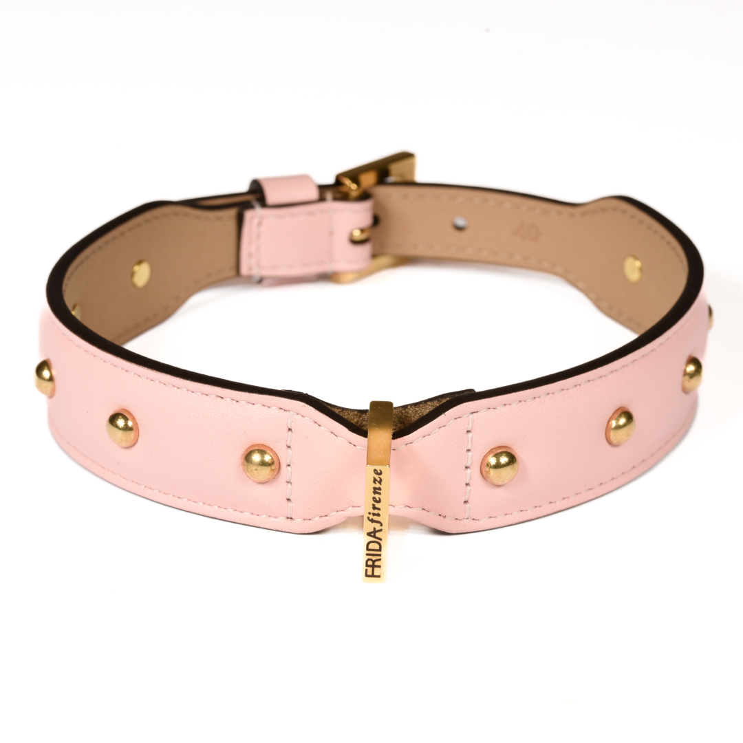 Sphere Pink Leather Collar