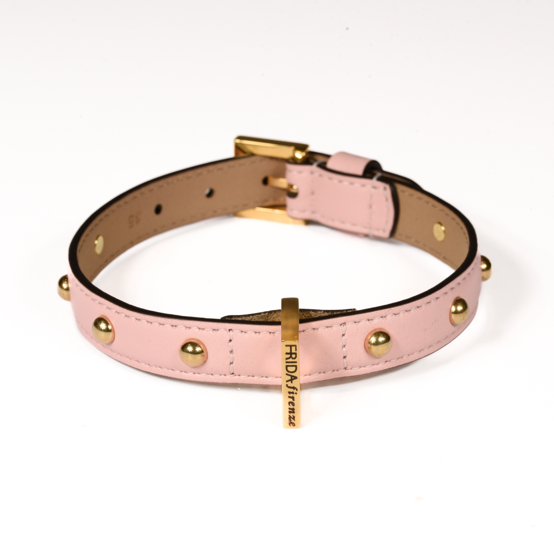 Sphere Pink Leather Collar