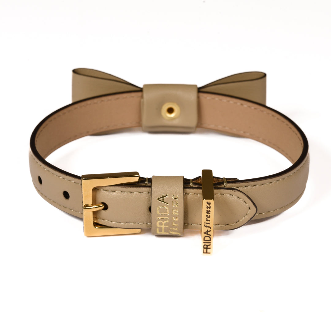 Rock Bow Mud Leather Collar