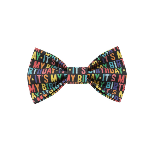 It's My Birthday Dog Bow Tie Black