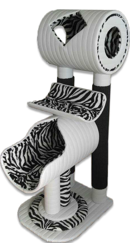 KTP Luxury Cat Condo Ivory Zebra