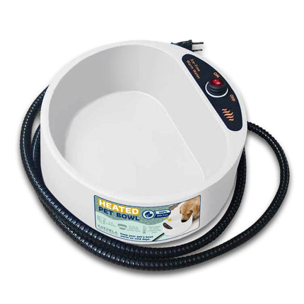 Katziela 2 Liter Heated Pet Water Bowl With Anti-Bite Cord To Keep Your Pets Bowl Warm On Cool Days