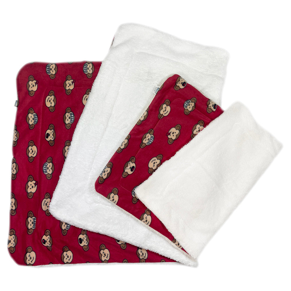 Double Layered Silly Monkey Fleece/Ultra-Plush Blanket - Burgundy