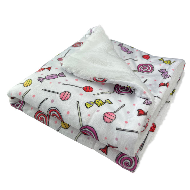 Double Layered Ultra Soft Minky/Plush Sweet Candies Blanket