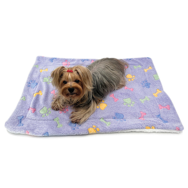 Double Layered Ultra Plush Colorful Bones/Paws Blanket