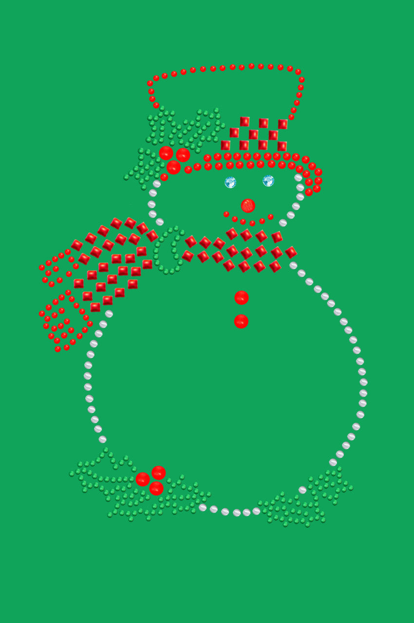 Snowman Outline - Bandana Kelly Green