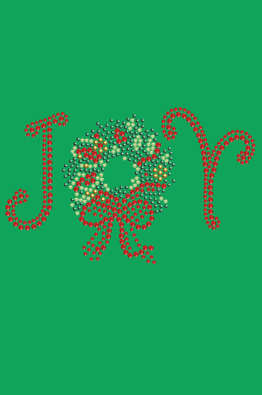 Joy Christmas Wreath - Bandana Kelly Green