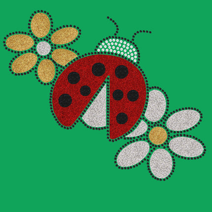 Glitter Ladybug & Daisies - Bandanna