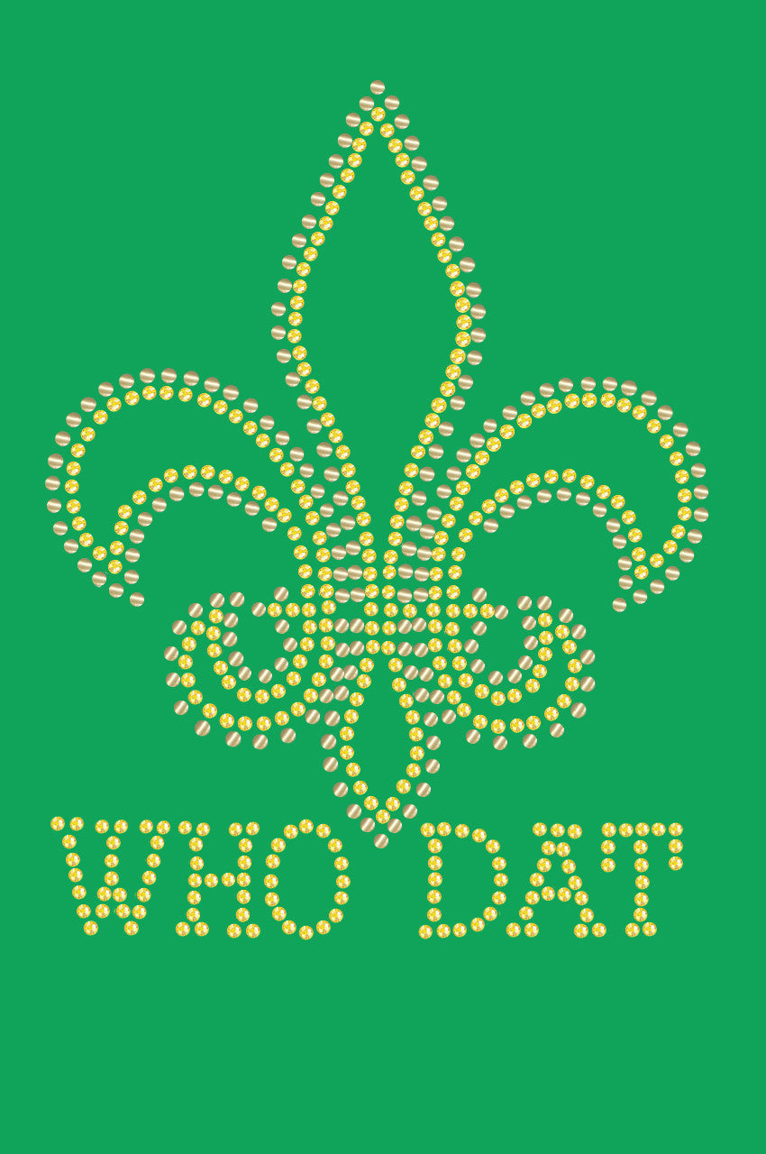 Fleur de Lis with Who Dat - Bandanna Kelly Green