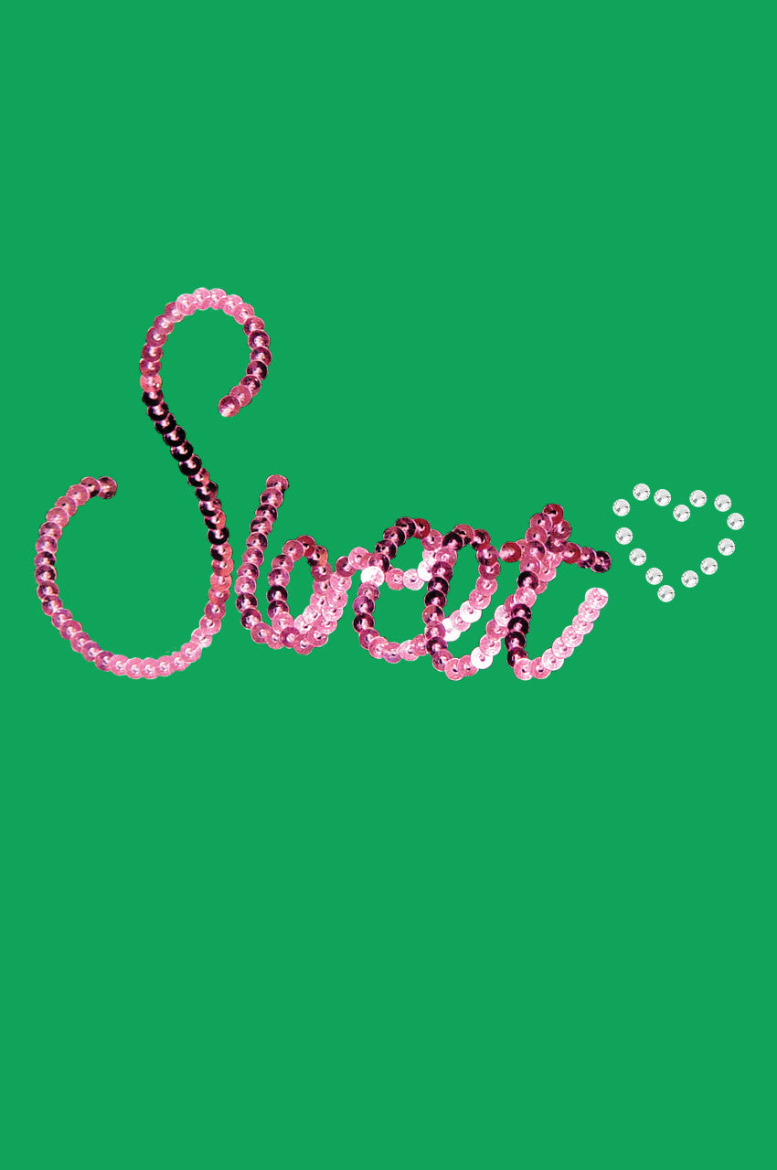 Sweet (Pink Sequins) Bandanna Kelly Green