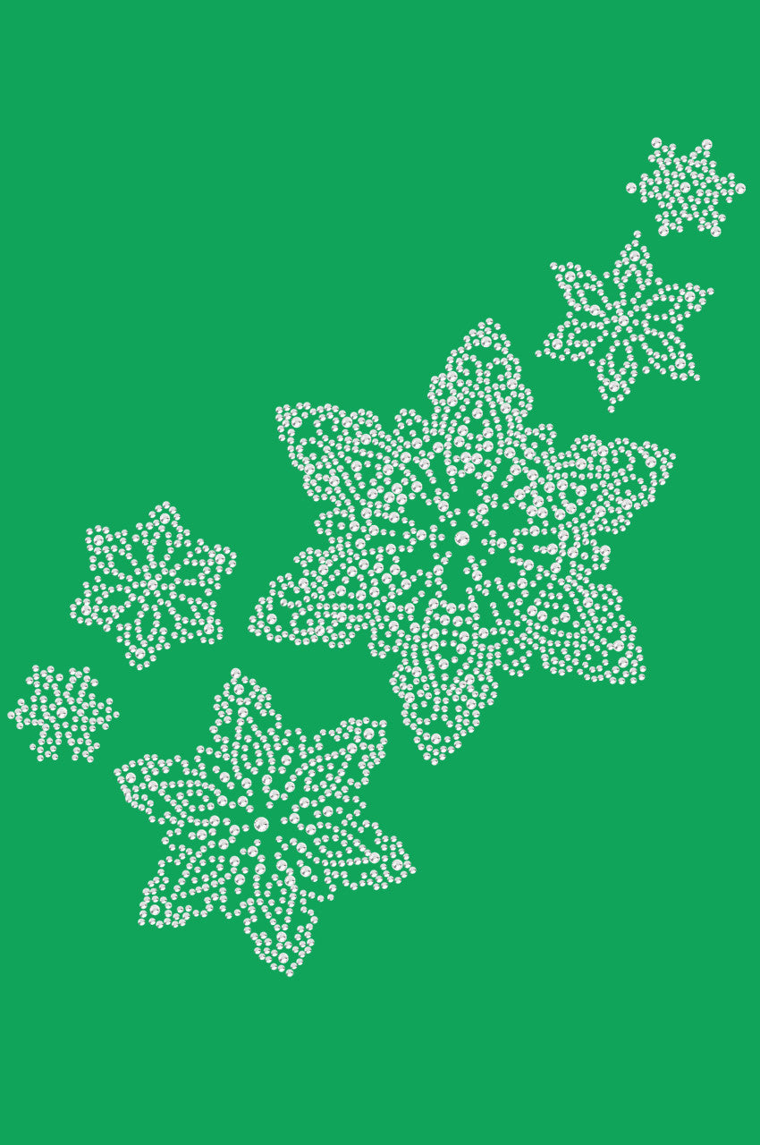 Rhinestone Snowflakes - Bandana Kelly Green