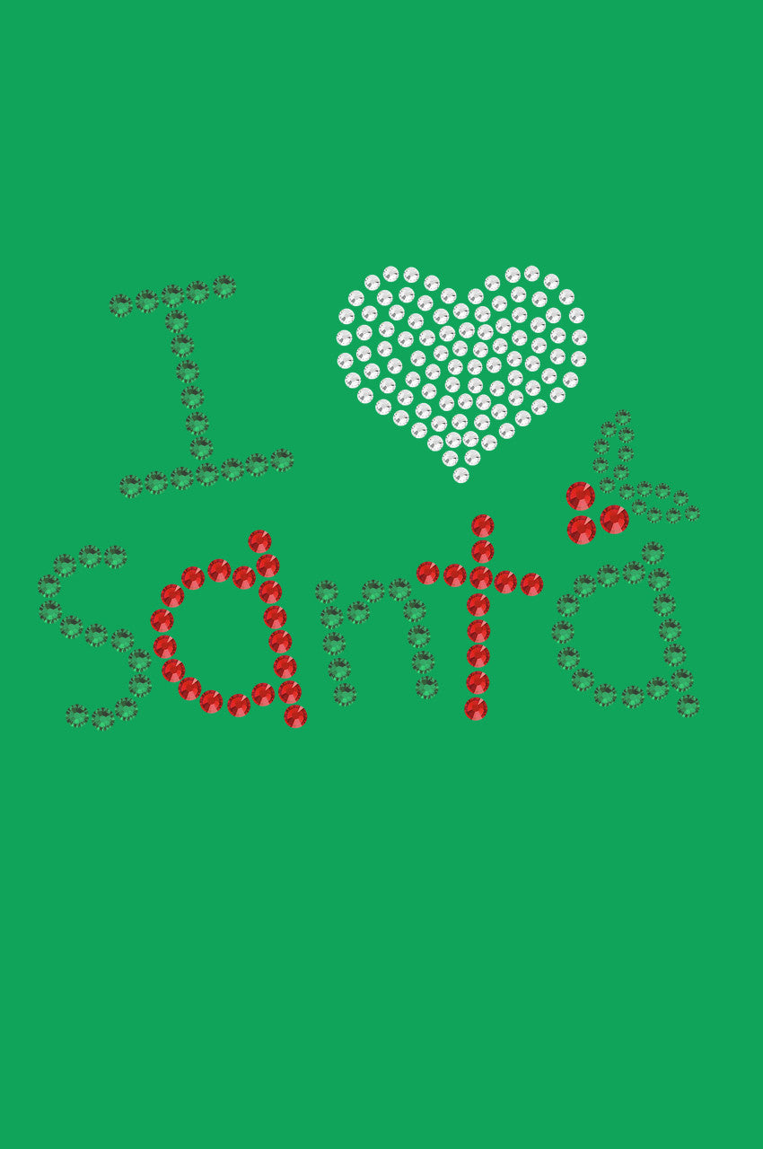 I Love Santa - Bandana Kelly Green