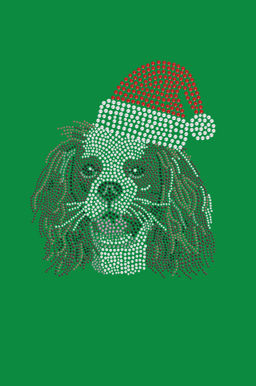 Cavalier King Charles Spaniel with Santa Hat - Bandana Kelly Green