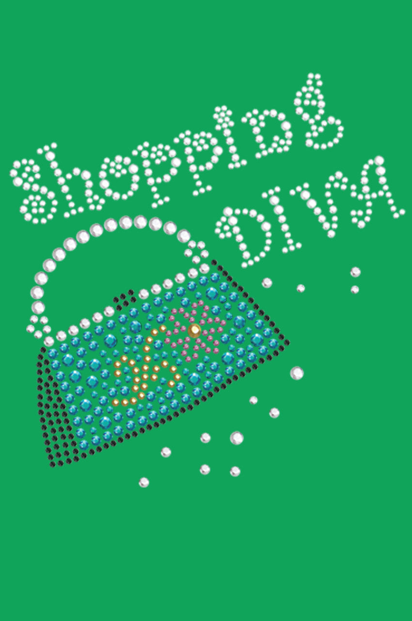 Shopping Diva & Handbag - Bandanna Kelly Green