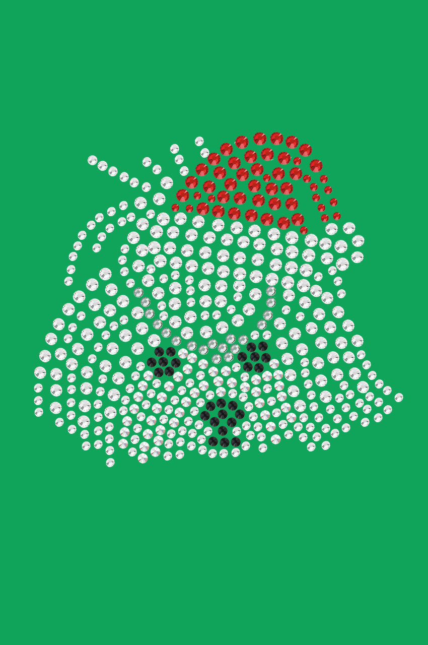 Maltese Face with Santa Hat - Bandana Kelly Green