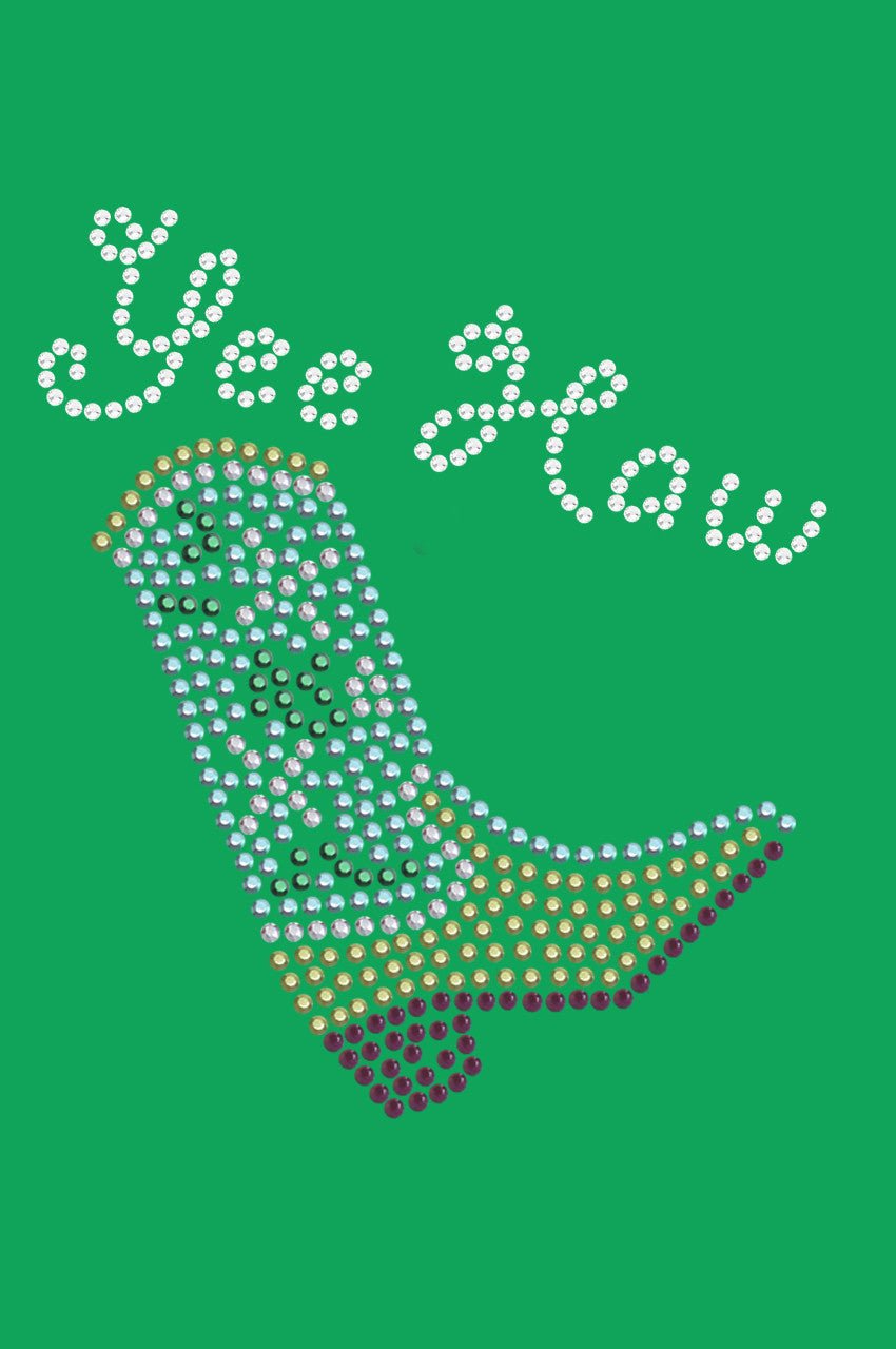 Boot (Green & Turquoise with Yee Haw) - bandana