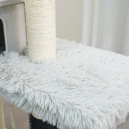 Kasio 6-Level Modern and Minimalistic Cat Tree with Premium Shag Fur