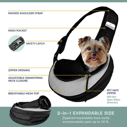 Katziela® Expandable Sling Bag - Front Shoulder Pet Carrier for Small Dog, Cat and Puppy