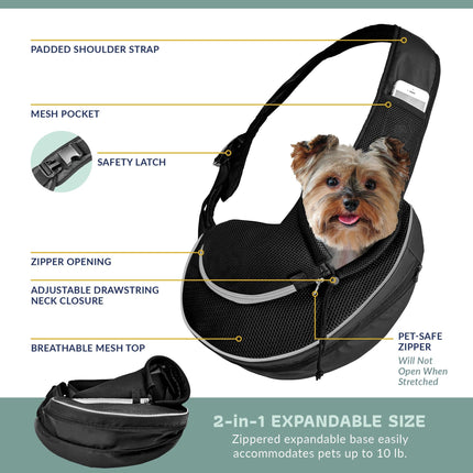 Katziela® Expandable Sling Bag - Front Shoulder Pet Carrier for Small Dog, Cat and Puppy