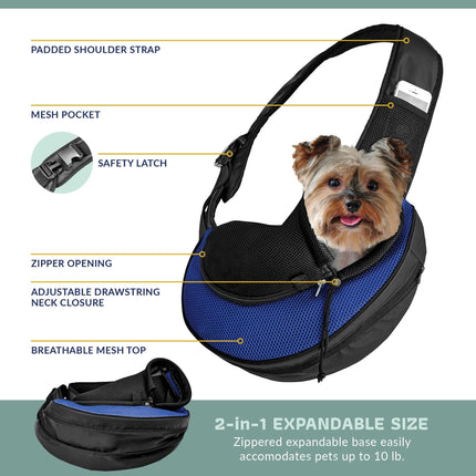 Katziela® Expandable Sling Bag - Front Shoulder Pet Carrier for Small Dog, Cat and Puppy