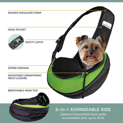 Katziela® Expandable Sling Bag - Front Shoulder Pet Carrier for Small Dog, Cat and Puppy