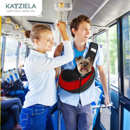 Katziela® Expandable Sling Bag - Front Shoulder Pet Carrier for Small Dog, Cat and Puppy