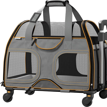 Katziela® Luxury Rider PRO Pet Carrier with Removable Wheels and Telescopic Handle