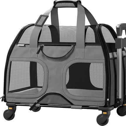 Katziela® Luxury Rider PRO Pet Carrier with Removable Wheels and Telescopic Handle