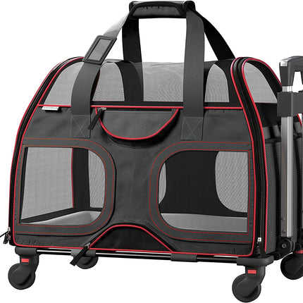 Katziela® Luxury Rider PRO Pet Carrier with Removable Wheels and Telescopic Handle