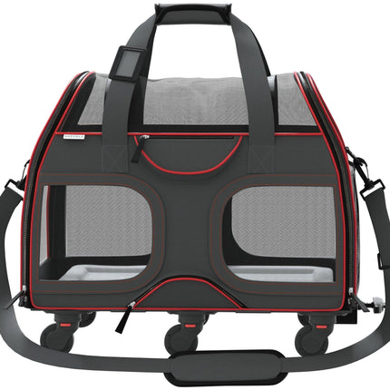 Katziela® Luxury Rider Pet Carrier with Removable Wheels and Telescopic Handle