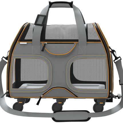 Katziela® Luxury Rider Pet Carrier with Removable Wheels and Telescopic Handle