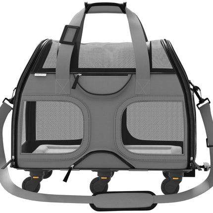 Katziela® Luxury Rider Pet Carrier with Removable Wheels and Telescopic Handle