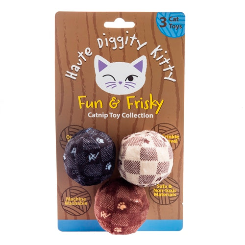 Kitty Vuiton Balls (Checker) Organic Catnip Toys