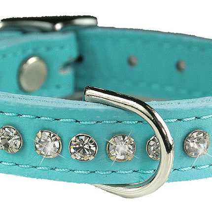 Baby Blue Signature Leather Crystal Collar