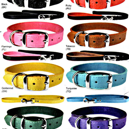 Ruby Luxe Leather Dog Collar / Lead