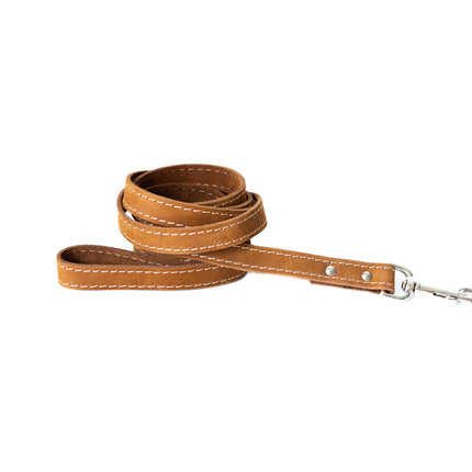 Traditional Earth Brown Leather Dog Leash