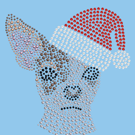 Chihuahua Face with Santa Hat - Bandana