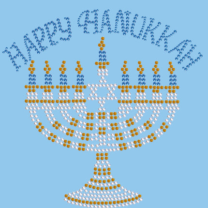 Menorah - Large (Blue, Silver, & Gold) - Women's T-shirt