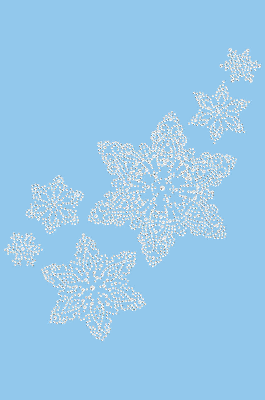 Rhinestone Snowflakes - Bandana Light Blue