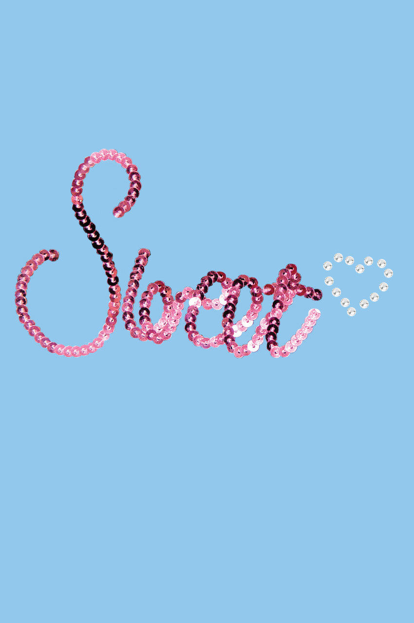 Sweet (Pink Sequins) Bandanna Light Blue